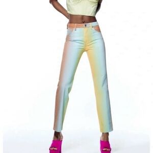 Zara Multicolor Straight Leg Jeans